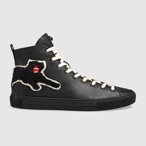 New SOLD! Gucci Black Panther Web High Top Shoes